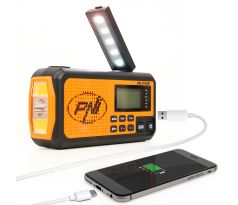 Prenosné rádio PNI DYN300 s dynamom, solárnym nabíjaním, svietidlom a powerbankou 4000 mAh